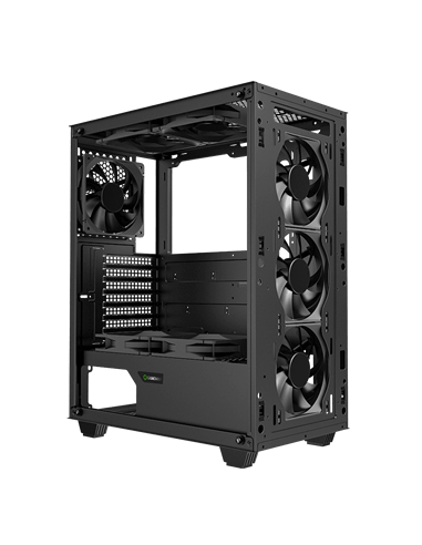 Carcasă PC Gamemax Fortress TG, Midi-Tower, Fără PSU, Negru