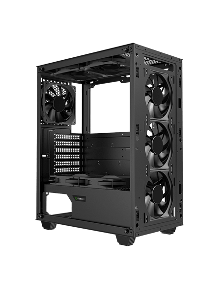 Carcasă PC Gamemax Fortress TG, Midi-Tower, Fără PSU, Negru