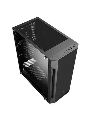 Carcasă PC Gamemax Fortress TG, Midi-Tower, Fără PSU, Negru