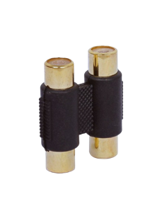 Аудио адаптер Cablexpert A-2RCAFF-01, 2x RCA (F) - 2x RCA (F), Чёрный