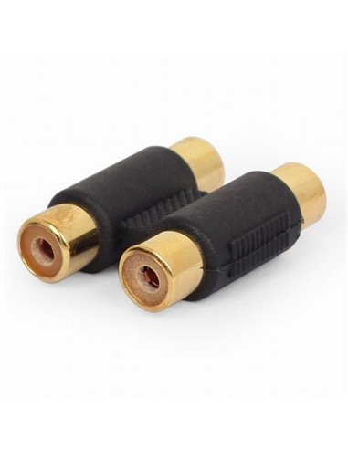 Аудио адаптер Cablexpert A-2RCAFF-01, 2x RCA (F) - 2x RCA (F), Чёрный