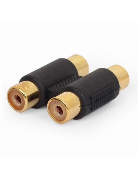 Audio Adaptor Cablexpert A-2RCAFF-01, 2x RCA (F) - 2x RCA (F), Negru
