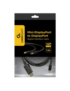 Видео кабель Cablexpert CCP-mDP2-6, MiniDP (M) - DisplayPort (M), 1,8м, Чёрный 2