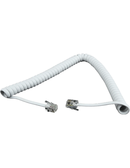 Cablu spiralat al receptorului telefonic Cablexpert TC4P4CS-2M, Alb