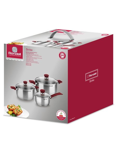 Set de vase Rondell Strike, 20cm, Argintiu