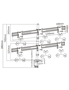 Suport birou pentru monitoare Reflecta PLANO Desk 23-1010S, Argintiu 2