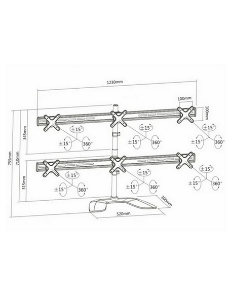 Настольный кронштейн для монитора Reflecta PLANO DeskStand 23-1010 S, Серебристый