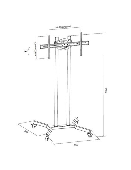 Мобильная стойка для телевизора Reflecta TV Stand 55P, Чёрный