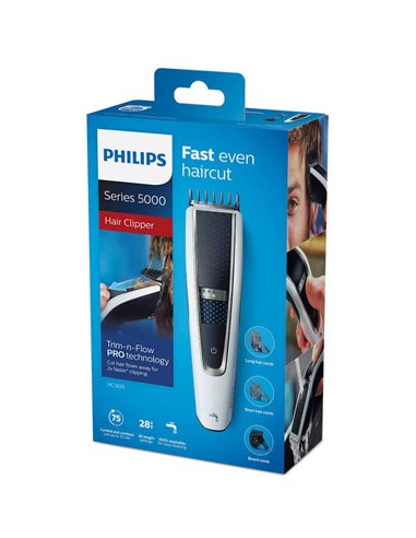 Aparat de tuns Philips Series 5000 HC5610/15, Alb | Negru
