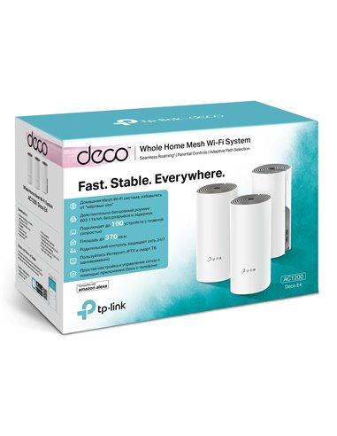 Sistem Wi-Fi Mesh TP-LINK Deco E4 (3-pack), Alb