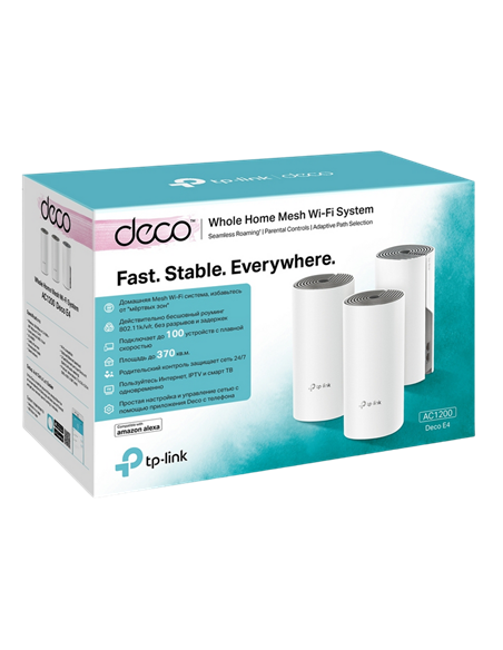 Домашняя Mesh Wi-Fi система TP-LINK Deco E4 (3-pack), Белый