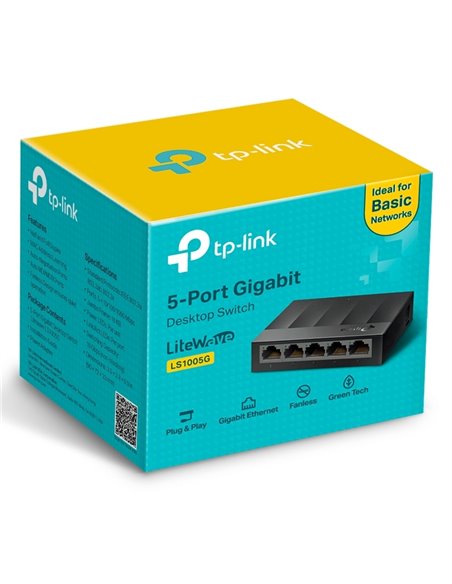 .5-port 10/100/1000Mbps Switch TP-LINK LiteWave "LS1005G", plastic case