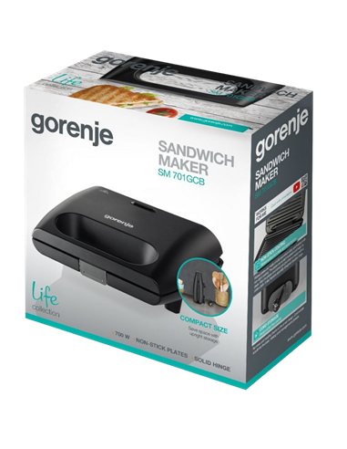 Сэндвичница Gorenje SM701GCB, Чёрный