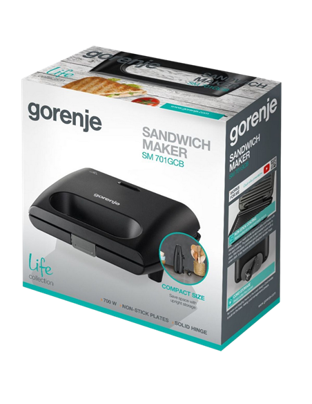 Сэндвичница Gorenje SM701GCB, Чёрный