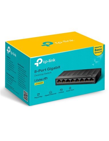 Сетевой коммутатор TP-LINK LS1008G, 8x 10/100/1000 Мбит/с