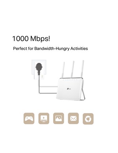 Powerline Adapter TP-LINK TL-PA7017P KIT, AV1000, 1000 Mbps, Alb