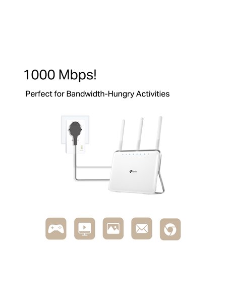 Адаптер Powerline TP-LINK TL-PA7017P KIT, AV1000, 1000 Мбит/с, Белый