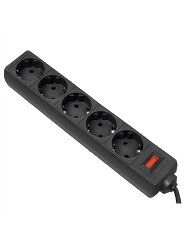 Сетевой фильтр Ultra Power UP3-B-1.8UPS, 5 Розеток, 1,8м, Чёрный
