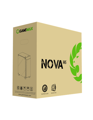 Carcasă PC Gamemax Nova N5, Midi-Tower, Fără PSU, Negru