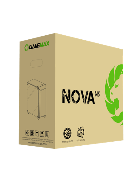 Carcasă PC Gamemax Nova N5, Midi-Tower, Fără PSU, Negru