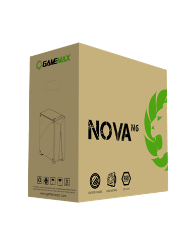 Компьютерный корпус Gamemax Nova N6, Midi-Tower, Без блока питания, Чёрный