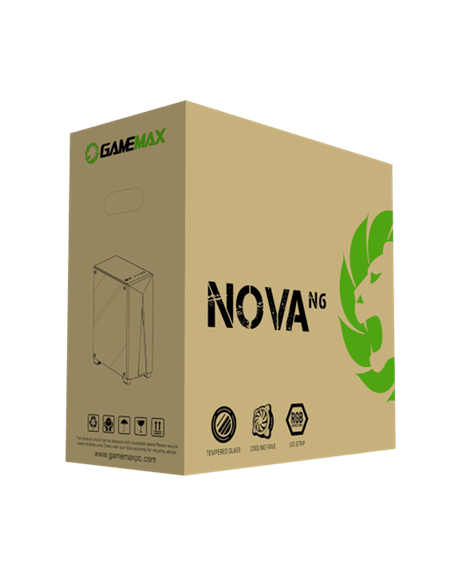 Компьютерный корпус Gamemax Nova N6, Midi-Tower, Без блока питания, Чёрный