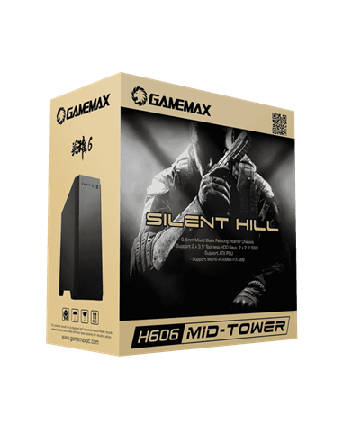 Компьютерный корпус Gamemax Silent Hill, Midi-Tower, Без блока питания, Чёрный