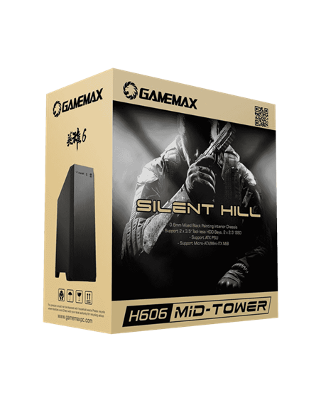 Carcasă PC Gamemax Silent Hill, Midi-Tower, Fără PSU, Negru