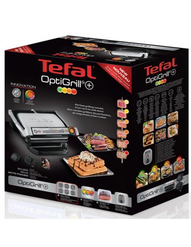Электрический Гриль Tefal OptiGrill, 2000Вт, Серебристый
