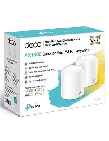 Домашняя Mesh Wi-Fi система TP-LINK Deco X20 (2-pack), Белый