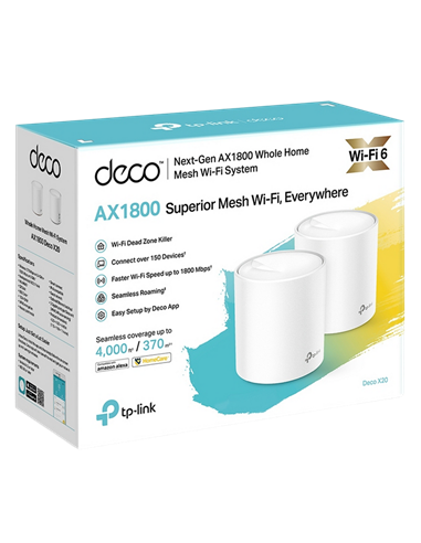 Домашняя Mesh Wi-Fi система TP-LINK Deco X20 (2-pack), Белый