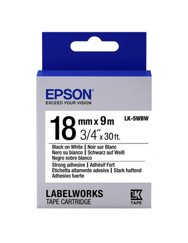 Картридж с лентой Epson LK-5WBW, 18 мм x 9 м