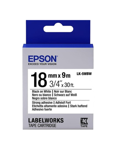 Картридж с лентой Epson LK-5WBW, 18 мм x 9 м