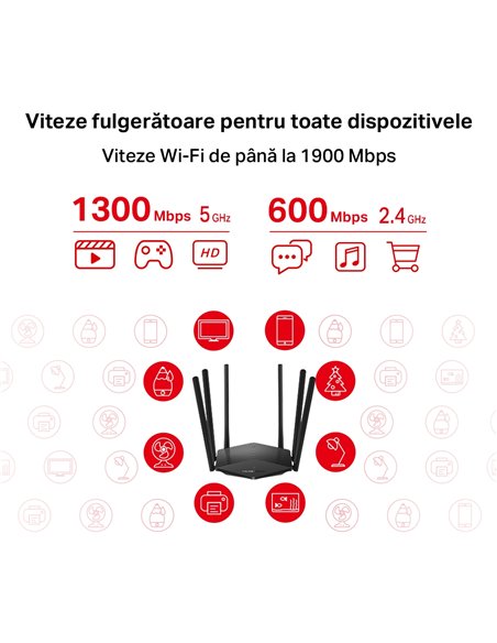 Router fără fir MERCUSYS MR50G, Negru