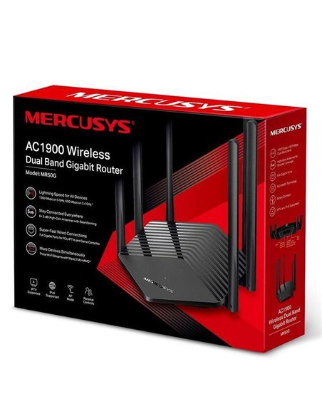 Беспроводной маршрутизатор MERCUSYS MR50G, Чёрный