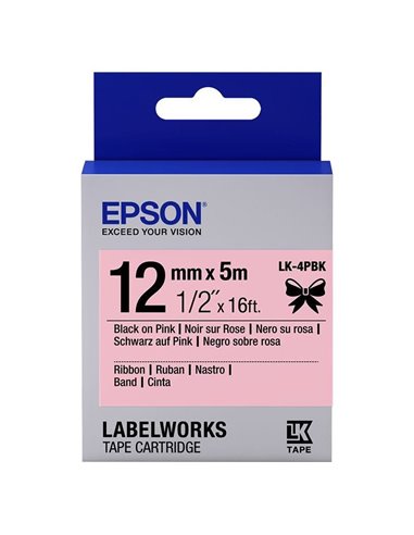 Картридж с лентой Epson LK-4PBK, 12 мм x 5 м