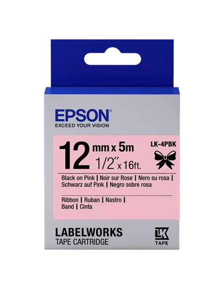 Картридж с лентой Epson LK-4PBK, 12 мм x 5 м