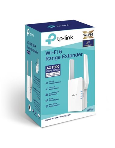Беспроводная точка доступа TP-LINK RE505X, 300 Мбит/с, 1200 Мбит/с, Белый