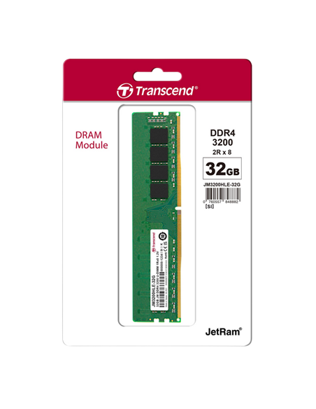 Оперативная память Transcend JM3200HLE-32G, DDR4 SDRAM, 3200 МГц, 32Гб Оперативная память Transcend JM3200HLE-32G, DDR4 SDRAM, 3200 МГц, 32Гб