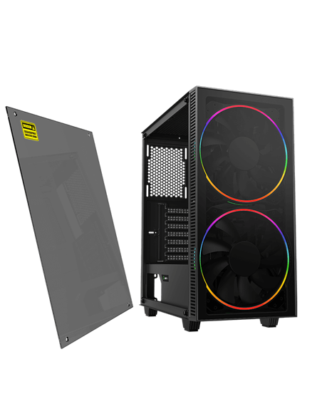 Carcasă PC Gamemax Black Hole, Midi-Tower, Fără PSU, Negru