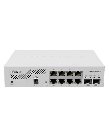 Comutator MikroTik CSS610-8G-2S+IN, Alb