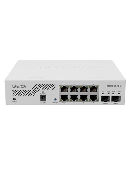 Comutator MikroTik CSS610-8G-2S+IN, Alb