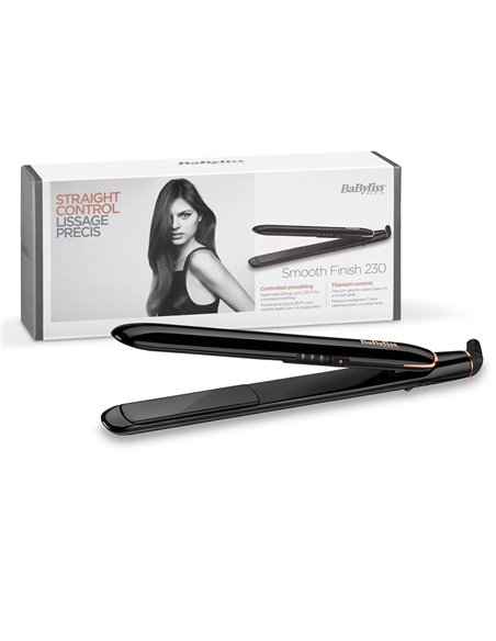 Placă de îndreptat părul BaByliss Smooth Finish ST250E, Negru