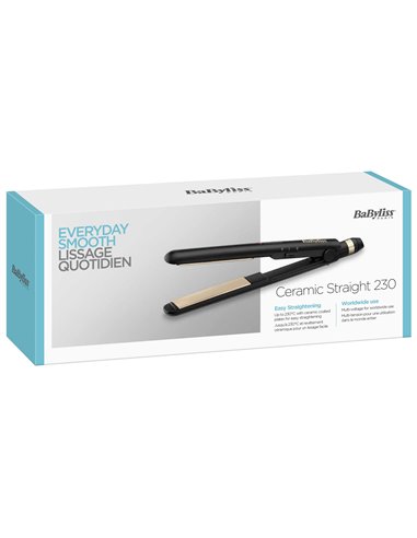 Placă de îndreptat părul BaByliss Ceramic Straight ST089E, Negru