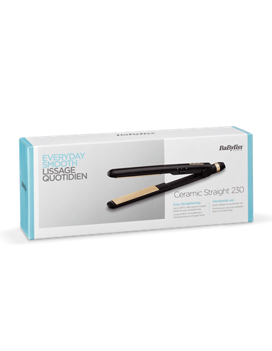 Placă de îndreptat părul BaByliss Ceramic Straight ST089E, Negru