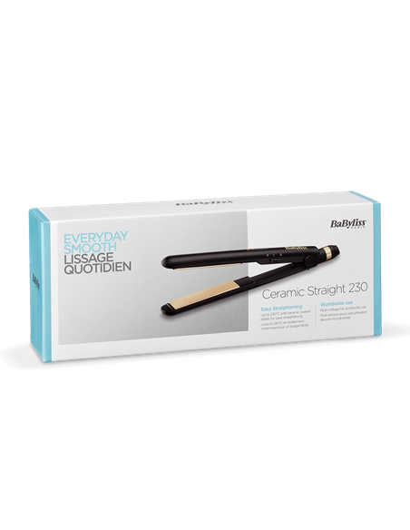 Placă de îndreptat părul BaByliss Ceramic Straight ST089E, Negru