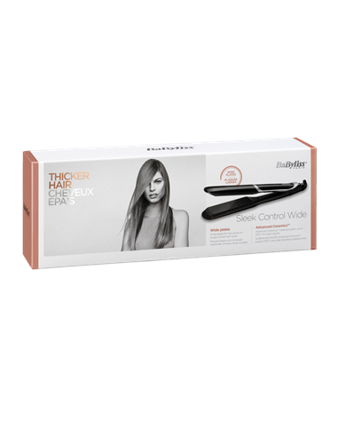 Placă de îndreptat părul BaByliss Sleek Control Wide ST397E, Negru