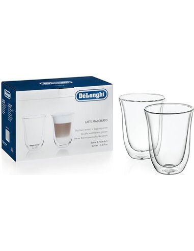 Set de pahare DeLonghi DLSC312, 220 ml 2 buc, Transparent¶