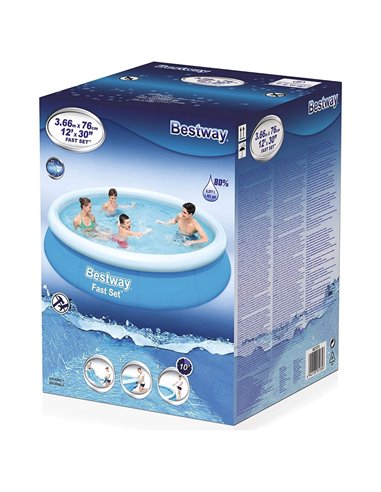 Piscină gonflabilă Bestway Fast Set, 6050L, Albastru/Alb, 57273