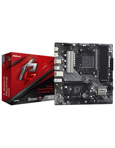 Материнская плата ASRock B550M PHANTOM GAMING 4, AM4, AMD B550, Micro-ATX